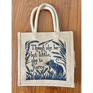 Though She Be But Little She Is Fierce BURLAP TOTE from Shakespeare's Globe